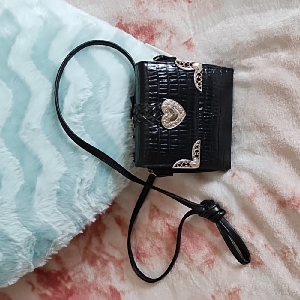 Black 🖤 Crocco Embossed Mini Heart🖤 Bag